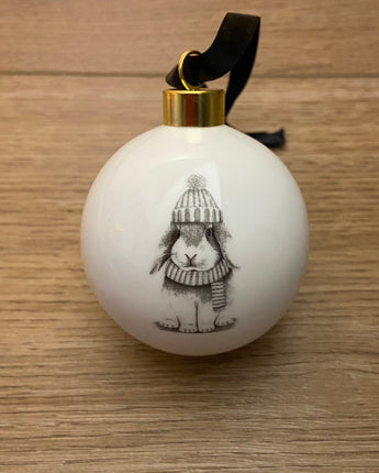 Bobble Bunny Fine Bone China Bauble
