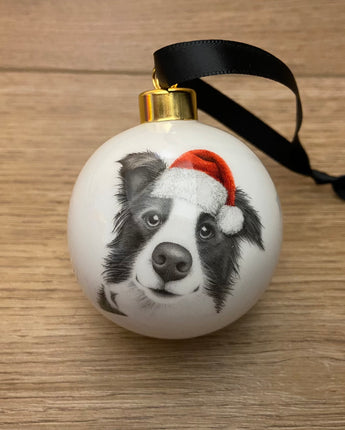 Christmas Cookie Collie Fine Bone China Bauble