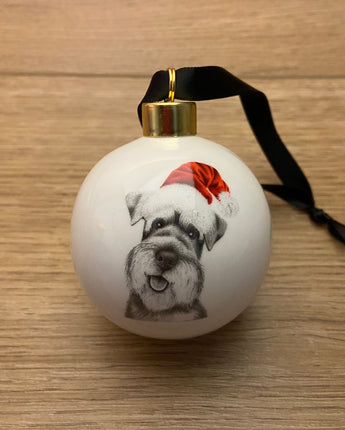 Christmas Scout Schnauzer Fine Bone China Bauble