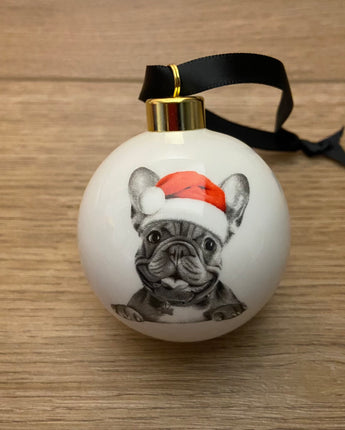 Christmas Stanley Frenchie Fine Bone China Bauble