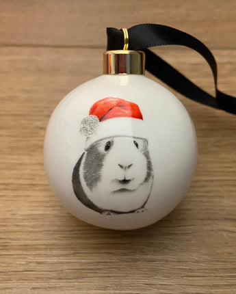 Christmas Ginny Guinea Pig Fine Bone China Bauble