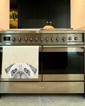 Charlie Pug Tea Towel