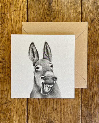 Donkey Comical Pencil Illustrated Greeting Card