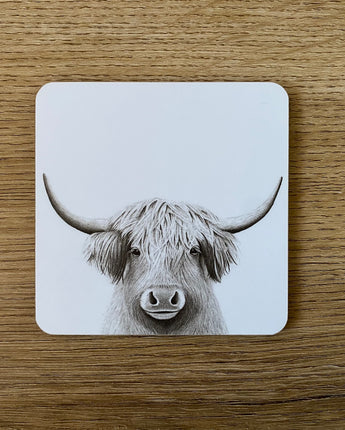 Bessie Highland Cow Coaster