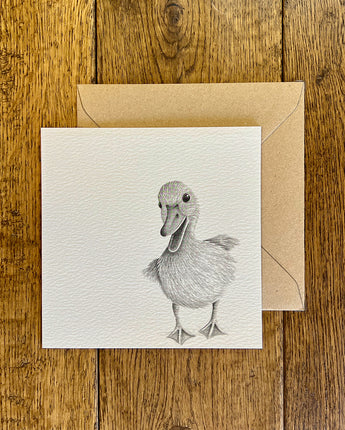 Duckling Pencil Illustrated Greeting Card