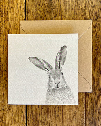 Harry Hare Pencil Illustrated Greeting Card