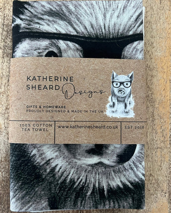Preston Pig in Glasses Tea Towel