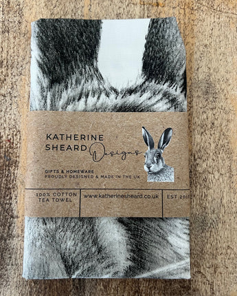 Hare Startled Tea Towel