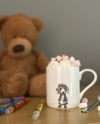 Sidney Sausage Dog Fine Bone China Kids Mug