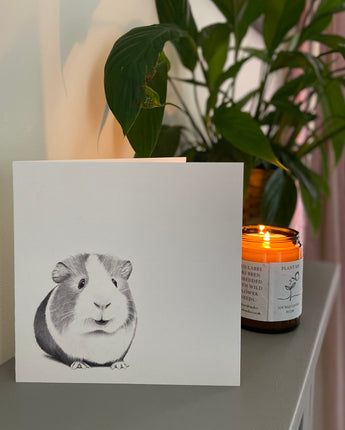 Ginny Guinea Pig Pencil Illustrated Greeting Card