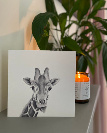 Jeff Giraffe Pencil Illustrated Greeting Card