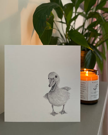 Duckling Pencil Illustrated Greeting Card