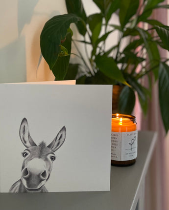 Doris Donkey Pencil Illustrated Greeting Card