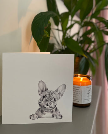 Stanley Frenchie Pencil Drawn Greeting Card