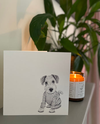 Terry Terrier Pencil Drawn Greeting Card
