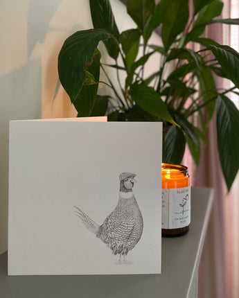 Perry Pheasant Pencil Drawn Greeting Card