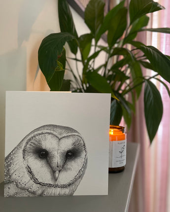 Oscar Owl Pencil Illustrated Greeting Card