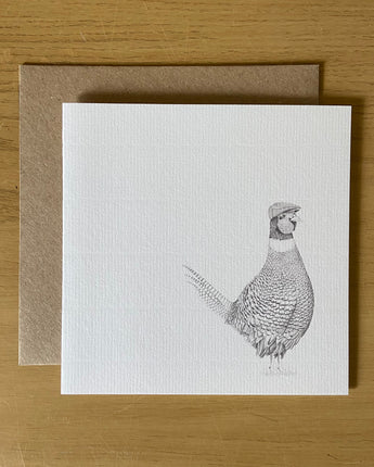 Perry Pheasant Pencil Drawn Greeting Card