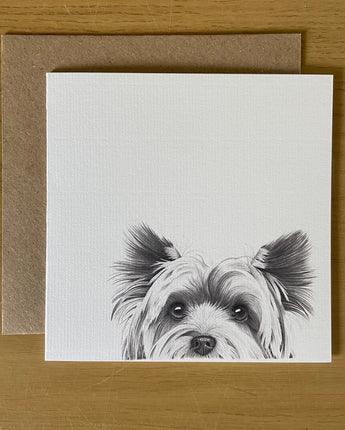 Mabel Yorkshire Terrier Pencil Illustrated Greeting Card