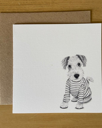 Terry Terrier Pencil Drawn Greeting Card