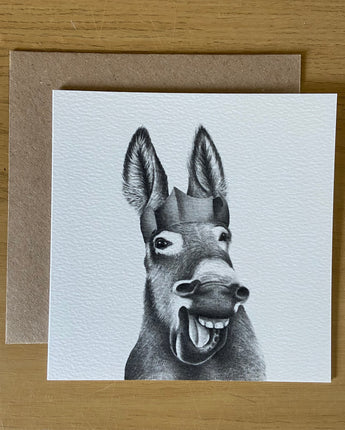 Donkey Party Pencil Illustrated Greeting Card