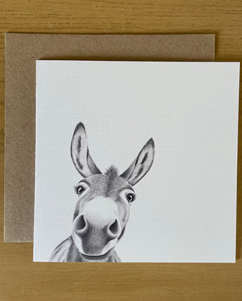 Doris Donkey Pencil Illustrated Greeting Card