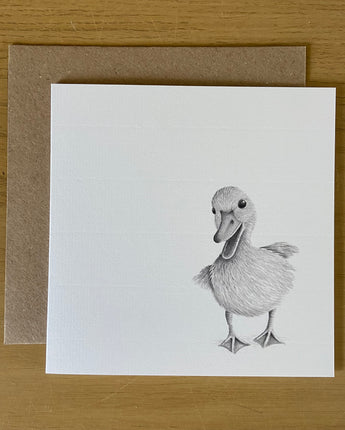Duckling Pencil Illustrated Greeting Card