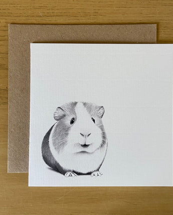 Ginny Guinea Pig Pencil Illustrated Greeting Card