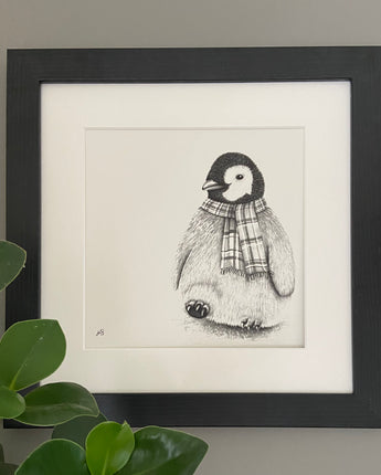 Peggy Penguin Mounted Print