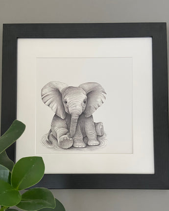 Elsie Elephant Mounted Print