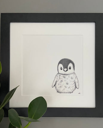 Pip the Penguin Mounted Print