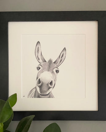 Doris Donkey Mounted Print