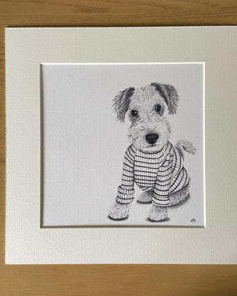 Terry the Terrier Mounted Print