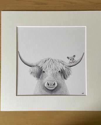 Bessie Highland Cow Mounted Print