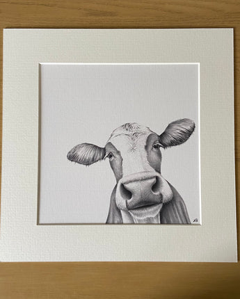 Cassie Cow Mounted Print