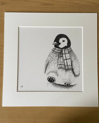 Peggy Penguin Mounted Print
