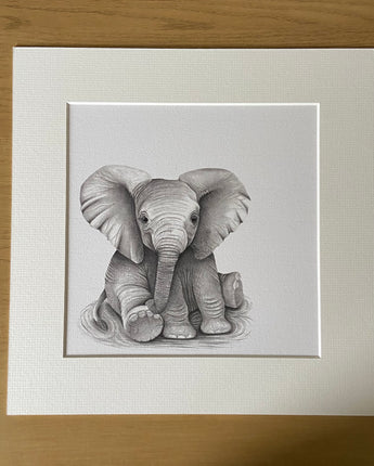 Elsie Elephant Mounted Print