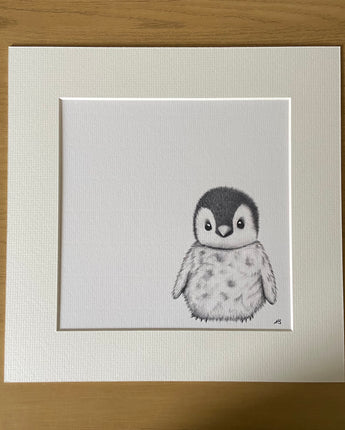 Pip the Penguin Mounted Print