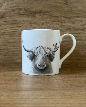 Bessie Highland Cow & Mouse Fine Bone China Mug