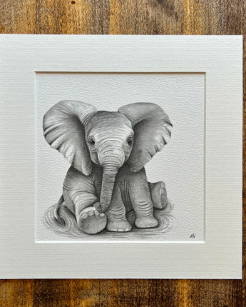 Elsie Elephant Mounted Print