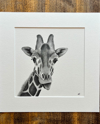 Jeff Giraffe Mounted Print