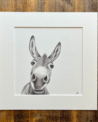 Doris Donkey Mounted Print