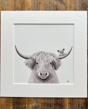 Bessie Highland Cow Mounted Print