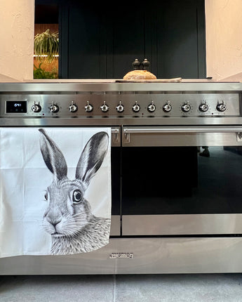 Hare Startled Tea Towel