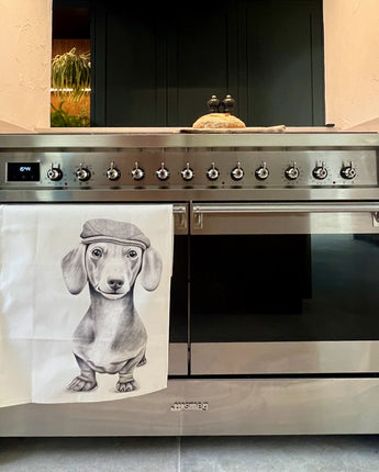 Sidney Sausage Dog Tea Towel