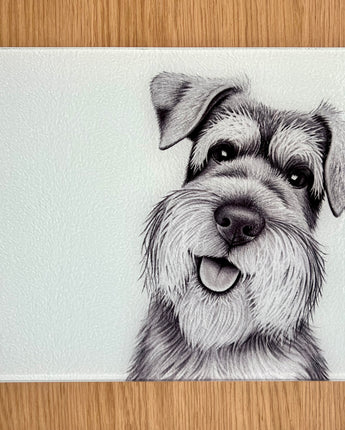 Scout Schnauzer Glass Chopping Board