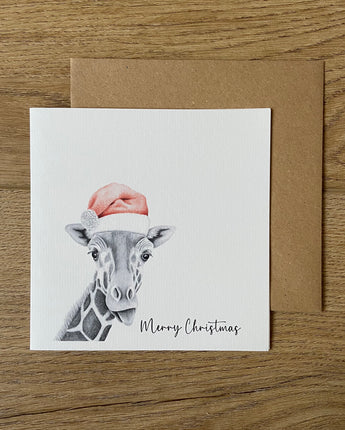 Jeff Giraffe Pencil Illustrated Christmas Card