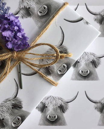 Bessie Highland Cow Luxury Gift Wrap Paper