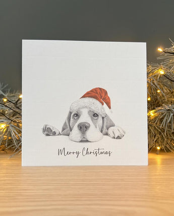 Bailey Beagle Dog Pencil Illustrated Christmas Card