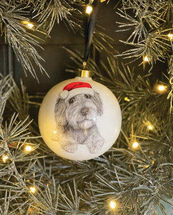 Christmas Cooper Cockapoo Fine Bone China Bauble
